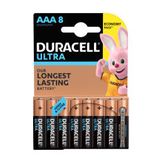 Акція на Алкалiнові батарейки Duracell Ultra Power AАA 1.5 V LR03, 8 шт від Eva