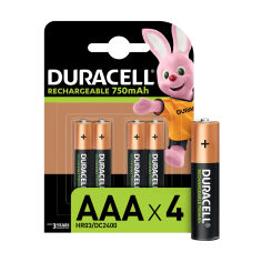 Акція на Акумулятори Duracell Recharge AAA 750 mAh, 4 шт від Eva