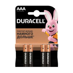 Акція на Батарейки Duracell Basic AAA 1.5V LR03, 4 шт від Eva