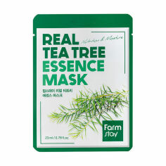 Акція на Тканинна маска для обличчя FarmStay Real Tea Tree Essence Mask з екстрактом чайного дерева, 23 мл від Eva
