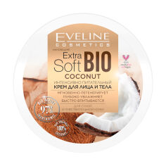 Акція на Живильний крем для обличчя і тіла Eveline Extra Soft Bio Coconut, 200 мл від Eva