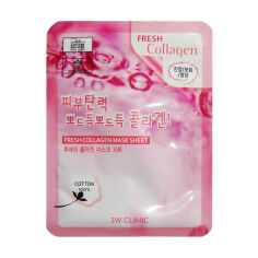 Акция на Тканинна маска для обличчя 3W Clinic Fresh Collagen Mask Sheet з колагеном, 1 шт от Eva