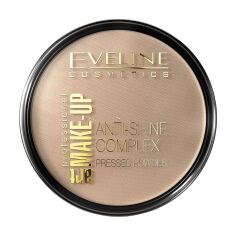 Акція на Мінеральна матувальна пудра Eveline Art Professional Make-Up Anti-Shine Complex Pressed Powder з шовком 35 Golden Beige, 14 г від Eva