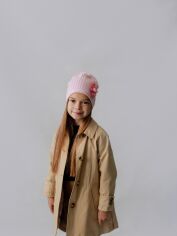 Акція на Дитяча демісезонна шапка-біні для дівчинки Dembohouse Фортюна 22.02.022 48 Пудрова від Rozetka