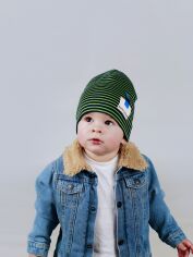 Акція на Дитяча демісезонна шапка-біні для хлопчика Dembohouse Атанас 22.02.034 46 Зелена від Rozetka
