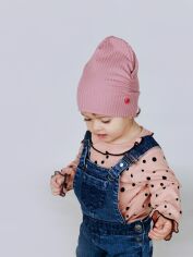 Акция на Дитяча демісезонна шапка-біні для дівчинки Dembohouse Соліна 22.02.032 44 Пудрова от Rozetka