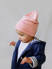 Акция на Дитяча демісезонна шапка-біні для дівчинки Dembohouse Естелла 22.02.004 46 Персикова от Rozetka