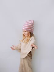 Акция на Дитяча демісезонна шапка-біні для дівчинки Dembohouse Аліда 22.02.001 50 Пудрова от Rozetka