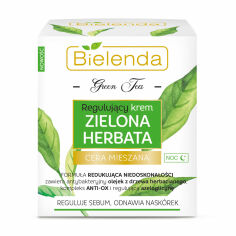 Акція на Нічний регулювальний крем для обличчя Bielenda Green Tea Regulating Night Face Cream Combination Skin Зелений чай, 50 мл від Eva