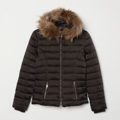 Акція на Куртка зимова коротка жіноча H&M 1008-6426758 34 Чорна від Rozetka