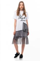 Акция на Сукня-футболка міді літня жіноча Milhan 79 M Біла от Rozetka
