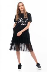 Акція на Сукня-футболка міді літня жіноча Milhan 79 M Чорна від Rozetka