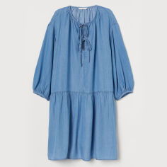 Акція на Сукня міді осіння жіноча H&M 8715612abr XS Блакитна від Rozetka