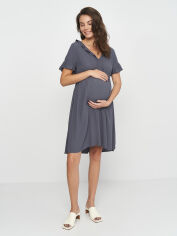 Акція на Сукня для вагітних коротка жіноча H&M 5507203abr XS Сіра з блакитним від Rozetka
