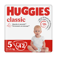 Акция на Підгузки Huggies Classic розмір 5 (11-25 кг), 42 шт от Eva
