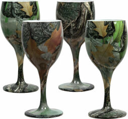 Акция на Riversedge Camo Wine Glasses для вина листья, 4 шт. 235 мл (1835.01.00) от Stylus