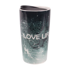 Акція на Термокружка Limited Edition Travel Love Life з кришкою, бірюзова, у подарунковій упаковці, 360 мл (HTK-052) від Eva