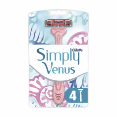 Акція на Одноразові станки для гоління Gillette Simply Venus 3 жіночі, 4 шт від Eva