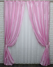 Акція на Атласні штори VR-Textil Рожевий 150x270 см 2 шт (30-523) від Rozetka