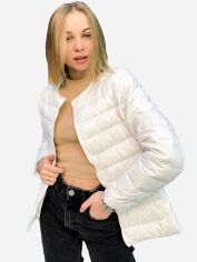 Акция на Куртка демісезонна коротка жіноча Milano 1002 L Молочна от Rozetka