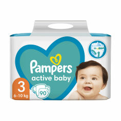Акція на Підгузки Pampers Active Baby, розмір 3 (6–10 кг), 90 шт від Eva
