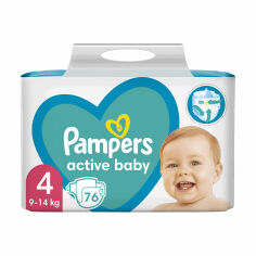 Акція на Підгузки Pampers Active Baby розмір 4 (9-14 кг), 76 шт від Eva