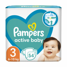 Акція на Підгузки Pampers Active Baby розмір 3 (6-10 кг), 54 шт від Eva