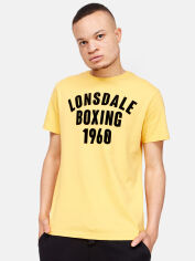 Акція на Футболка бавовняна довга чоловіча Lonsdale 117302-4100 S Yellow/Black від Rozetka