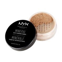 Акція на Мінеральна розсипчата пудра для обличчя NYX Professional Makeup Mineral Matte Finishing Powder 02 Medium/Dark, 8 г від Eva