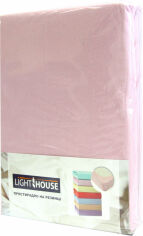 Акція на простирадло на резинці LightHouse 160х200+25 Темно-рожеве від Rozetka