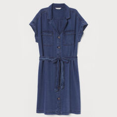 Акція на Сукня-сорочка міні літня жіноча H&M 0759637008 34 Синя від Rozetka