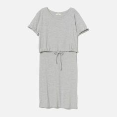 Акция на Сукня-футболка міді літня жіноча H&M 0897033004 M Світло-сіра меланж от Rozetka