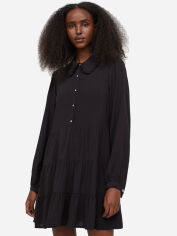 Акция на Сукня-сорочка міді осіння жіноча H&M 0897077003 36 Чорна от Rozetka