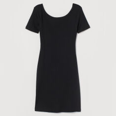 Акция на Сукня-футболка міні літня жіноча H&M 0829054005 S Чорна от Rozetka