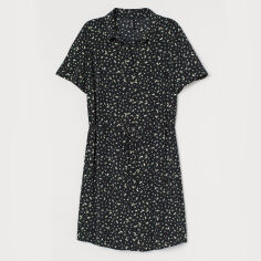 Акция на Сукня-сорочка міні літня жіноча H&M 0900235003 S Чорна от Rozetka