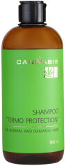 Акція на Безсульфатний шампунь для нормального та пошкодженого волосся Cannabis Термозахист із протеїнами шовку, гіалуроновою кислотою й екстрактом канабісу 500 мл від Rozetka