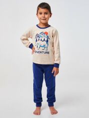Акція на Піжама (футболка з довгими рукавами штани) утеплена для хлопчика Smil Чарівні сни 104525 116 см Світло-бежева від Rozetka
