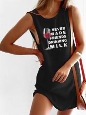 Акція на Сукня коротка літня жіноча Love&Live I never made friends drinking milk LLP02338 XS Чорна від Rozetka