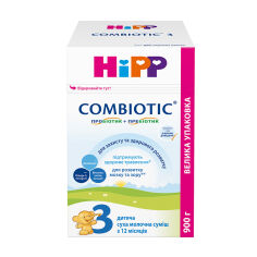 Акція на Дитяча суха молочна суміш HiPP Combiotiс 3 для подальшого годування, з 12 місяців, 900 г від Eva