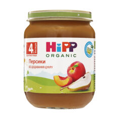 Акція на Дитяче фруктове пюре HiPP Organic Персики, з 4 місяців, 125 г від Eva