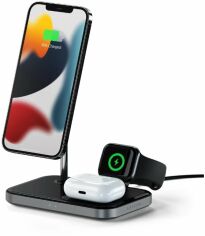 Акція на Satechi Wireless Charger Stand MagSaf Space Gray (ST-WMCS3M) for iPhone 15 I 14 I 13 I 12 series and Apple Watch від Stylus