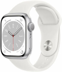 Акція на Apple Watch Series 8 41mm Gps Silver Aluminum Case with White Sport Band (MP6K3, MP6L3) від Stylus