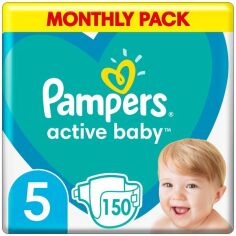 Акція на PAMPERS Детские одноразовые подгузники Active Baby Junior (11-16 кг) 150шт від MOYO