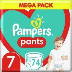 Акция на PAMPERS Детские одноразовые подгузники-трусики Pants Giant Plus (17+ кг) Мега 74шт от MOYO