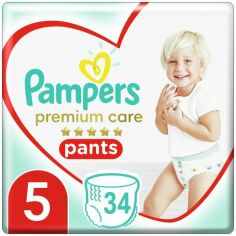 Акция на PAMPERS Детские одноразовые подгузн-трусики PremiumCare Pants Junior (12-17кг) 34шт от MOYO