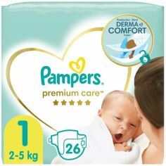 Акция на PAMPERS Детские подгузники Premium Care Newborn 26шт от MOYO