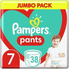 Акция на PAMPERS Детские одноразовые подгузники-трусики Pants Giant Plus (17+ кг) Джамбо 38шт от MOYO
