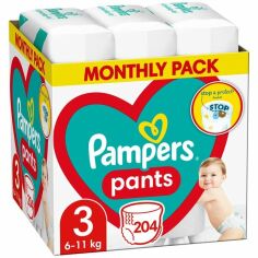 Акція на PAMPERS Детские одноразовые подгузники-трусики Pants Midi (6-11 кг) Мега Супер 204шт від MOYO