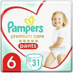 Акция на PAMPERS Детские одноразовые подгузн-трусики PremiumCare Pants Giant (15+кг) 31шт от MOYO
