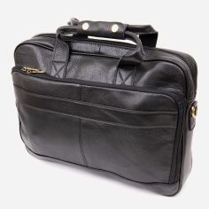 Акция на Сумка-портфель чоловіча шкіряна Vintage Чорна (leather-20390) от Rozetka